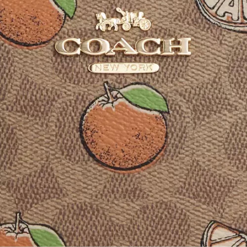 🌸NEW COACH MINI JAMIE CAMERA BAG IN SIGNATURE CANVAS WITH ORANGE PRINT NWT. - Picture 7 of 7